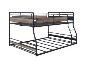 Cordelia Full over Queen Bunk Bed in Sandy Black and Dark Bronze Finish