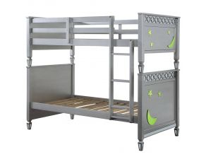 Valerie Twin Over Twin Bunk Bed in Silver Finish