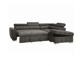 Thelma Sectional Sofa in Gray Polished Microfiber