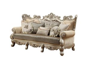 Ranita Sofa with 7 Pillows in Champagne