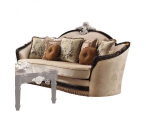 Ernestine Sofa with 7 Pillows in Tan