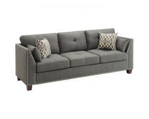 Laurissa Sofa with 4 Pillows in Light Charcoal