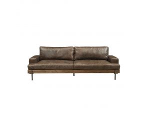 Silchester Sofa in Oak and Distress Chocolate Top Grain Leather