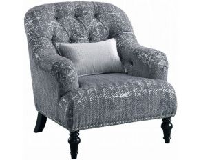 Gaura Chair with Pillow in Pattern Gray Finish