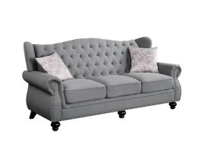 Hannes Sofa with 2 Pillows in Gray