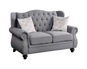 Hannes Loveseat with 2 Pillows in Gray