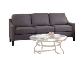 Zapata Modern Slope Arm Sofa with Nailhead Trim in Gray