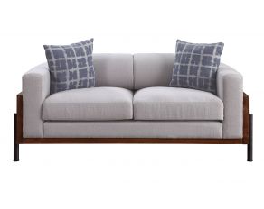 Pelton Loveseat in Fabric and Walnut