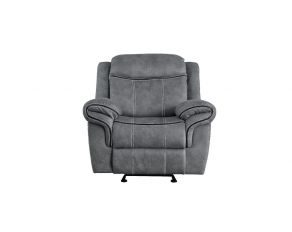 Zubaida Glider Recliner in Two Tone Gray Velvet