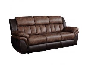 Jaylen Motion Sofa in Toffee and Espresso