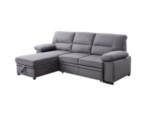 Nazli Reversible Sleeper Sectional Sofa with Storage in Gray