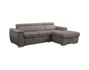 Haruko Sleeper Sectional Sofa with Storage in Light Brown