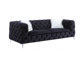 Phifina Sofa in Black Velvet