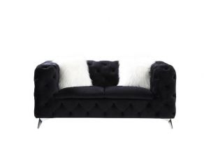 Phifina Loveseat in Black Velvet