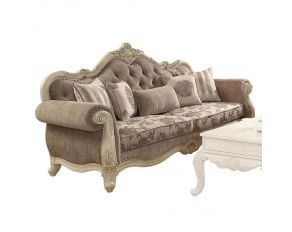 Ragenardus Sofa with 5 Pillows in Gray and Antique White