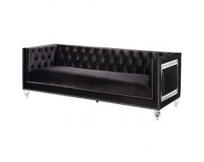 Heibero Sofa with 2 Pillows in Black