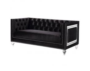 Heibero Loveseat with 2 Pillows in Black