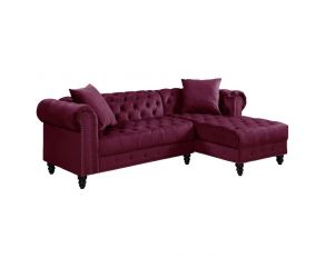 Adnelis Sectional Sofa with 2 Pillows in Red