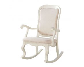 Sharan Rocking Chair in Fabric and Antique White