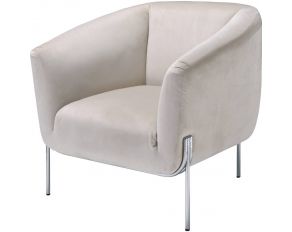 Carlson Accent Chair in Beige and Chrome