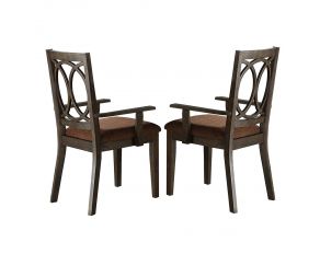 Jameson Set of 2 Arm Chairs in Brown and Espresso