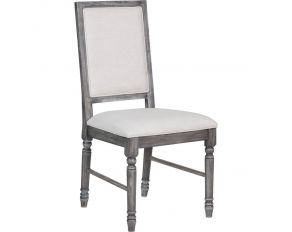 Leventis Set of 2 Sides Chairs in Cream and Weathered Gray