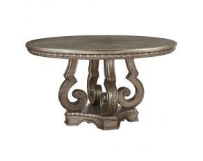 Northville Round Pedestal Dining Table in Antique Silver