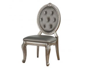 Northville Set of 2 Sides Chairs in Antique Silver