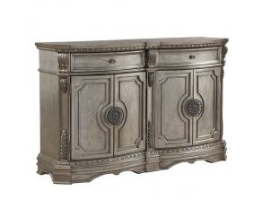 Northville Server with Marble Top in Antique Silver