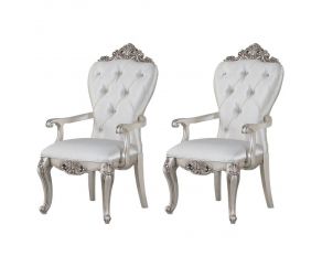 Gorsedd Set of 2 Arm Chairs in Cream and Antique White Finish