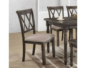 Claudia II Set of 2 Sides Chairs in Weathered Gray