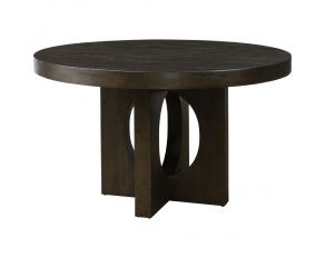 Haddie Round Dining Table in Distressed Walnut