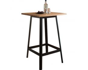 Jacotte Square Bar Table in Natural and Black