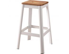 Jacotte Bar Stool in Natural and White