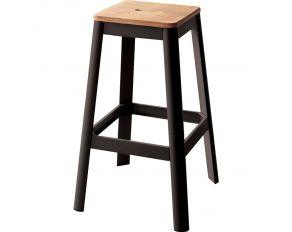 Jacotte Bar Stool in Natural and Black