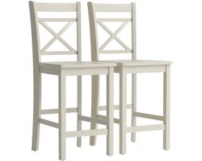 Tartys Set of 2 Counter Height Chairs in Cream