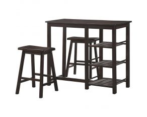 Nyssa 3-Piece Counter Height Dining Set in Walnut Finish