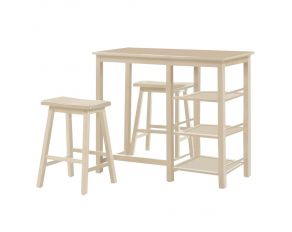 Nyssa 3-Piece Counter Height Dining Set in Buttermilk Finish