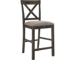 Martha II Set of 2 Counter Height Chairs in Tan and Weathered Gray