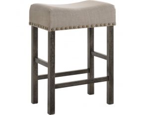 Martha II Set of 2 Counter Height Stools in Tan and Weathered Gray