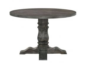 Leventis Round Pedestal Table in Weathered Gray