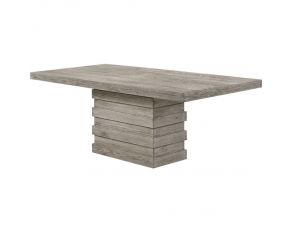 Faustine Rectangular Dining Table in Salvaged Light Oak Finish