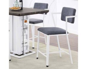 Cargo Set of 2 Counter Height Chairs in Gray and White