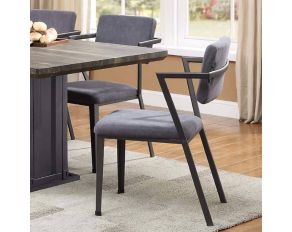 Cargo Set of 2 Dining Chairs in Gray and Gunmetal