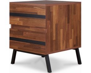 Karine Accent Night Table in Walnut and Black