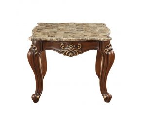 Shalisa End Table in Marble and Walnut