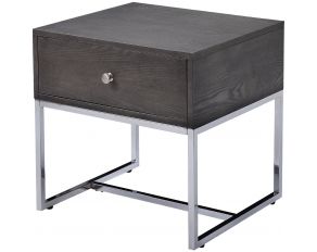 Iban Rectangular End Table in Gray Oak