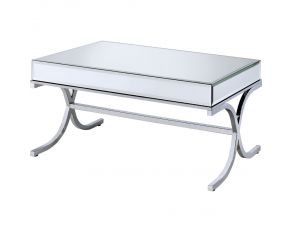 Yuri Coffee Table in Mirrored Top and Chrome