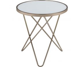 Valora End Table in Champagne and Frosted Glass