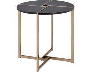 Bromia End Table in Black and Champagne